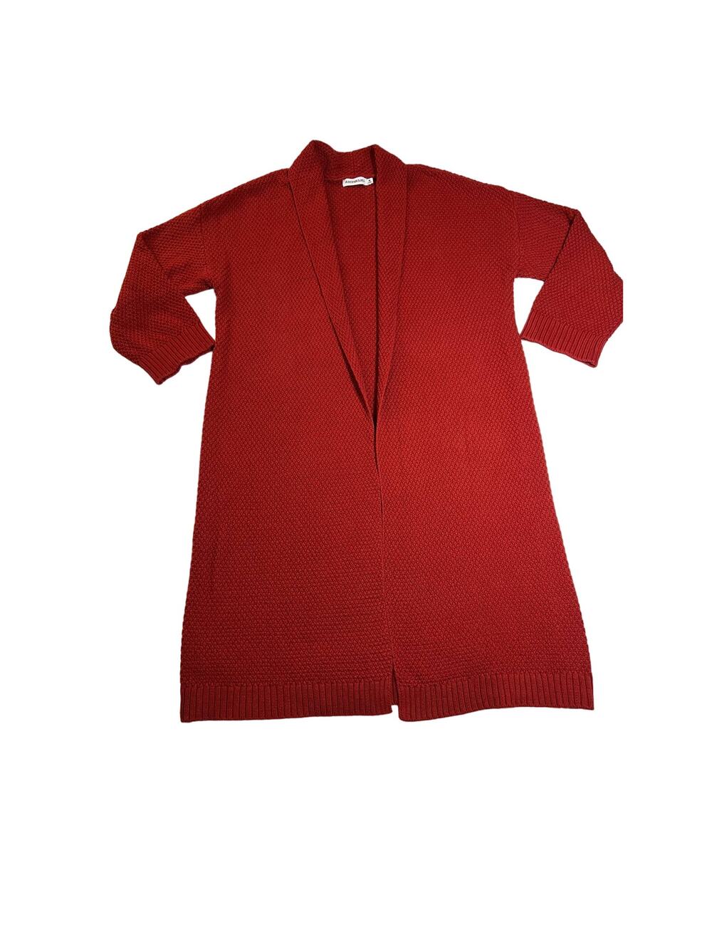 JustFab Long Line Open Front Knit Duster Cardigan Size Medium Boho Cottagecore